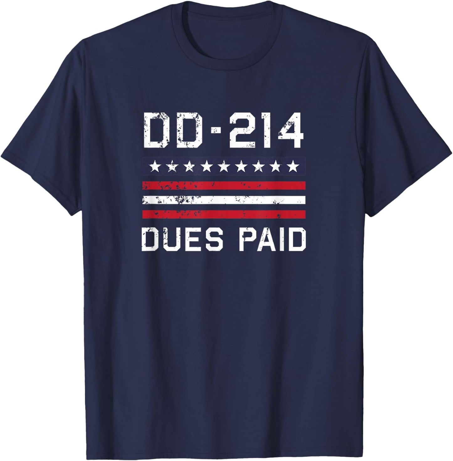 DD-214 Dues Paid US Military Veteran Alumni Served Flag T-Shirt - T-Shirt | Navy