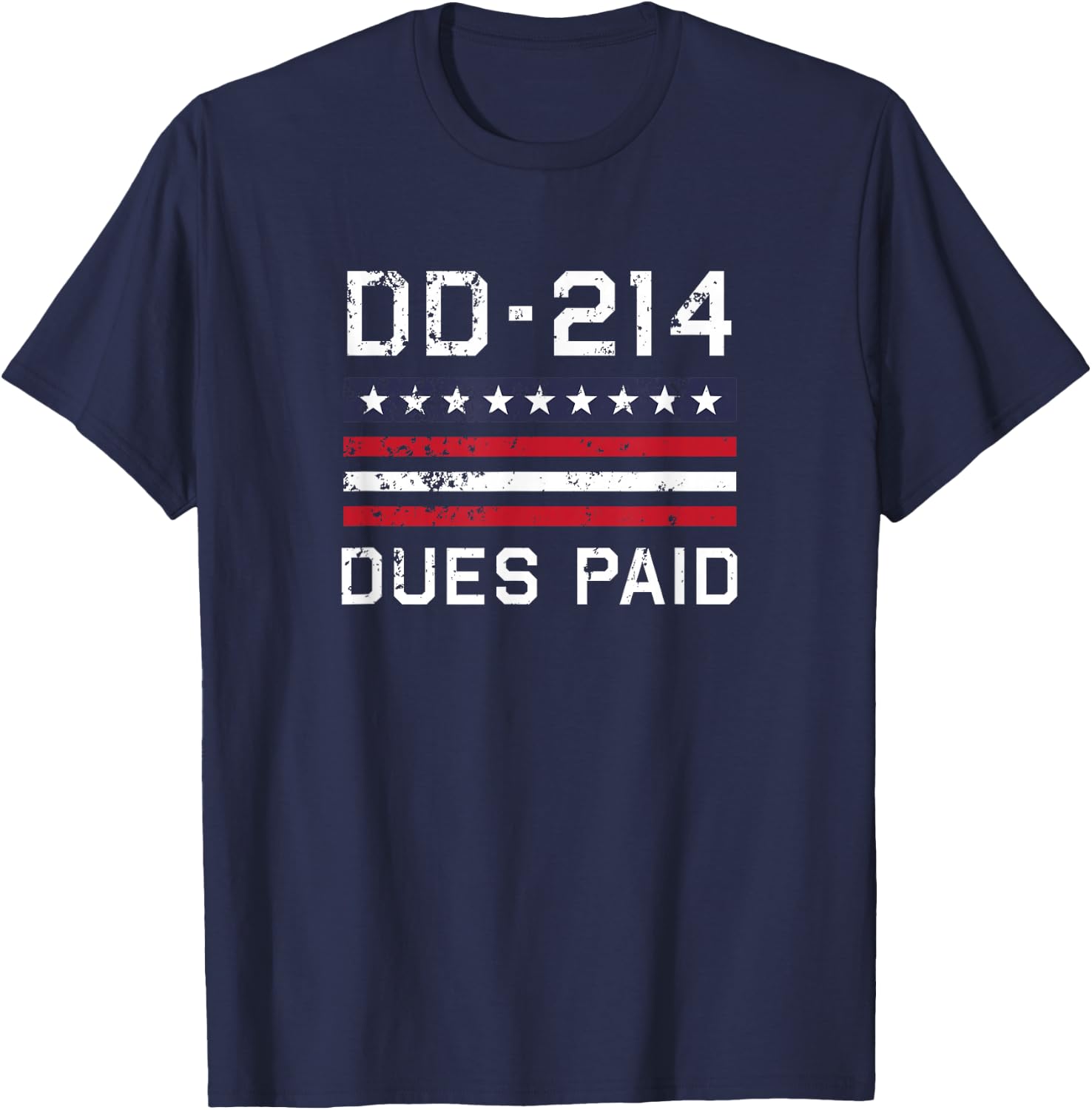 DD-214 Dues Paid US Military Veteran Alumni Served Flag T-Shirt - T-Shirt | Navy