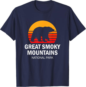 Vintage Great Smoky Mountains National Park Bear T-Shirt - T-Shirt | Navy