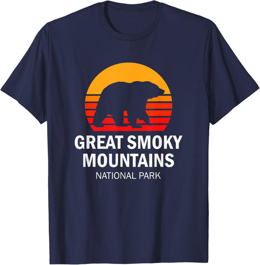 Vintage Great Smoky Mountains National Park Bear T-Shirt - T-Shirt | Navy