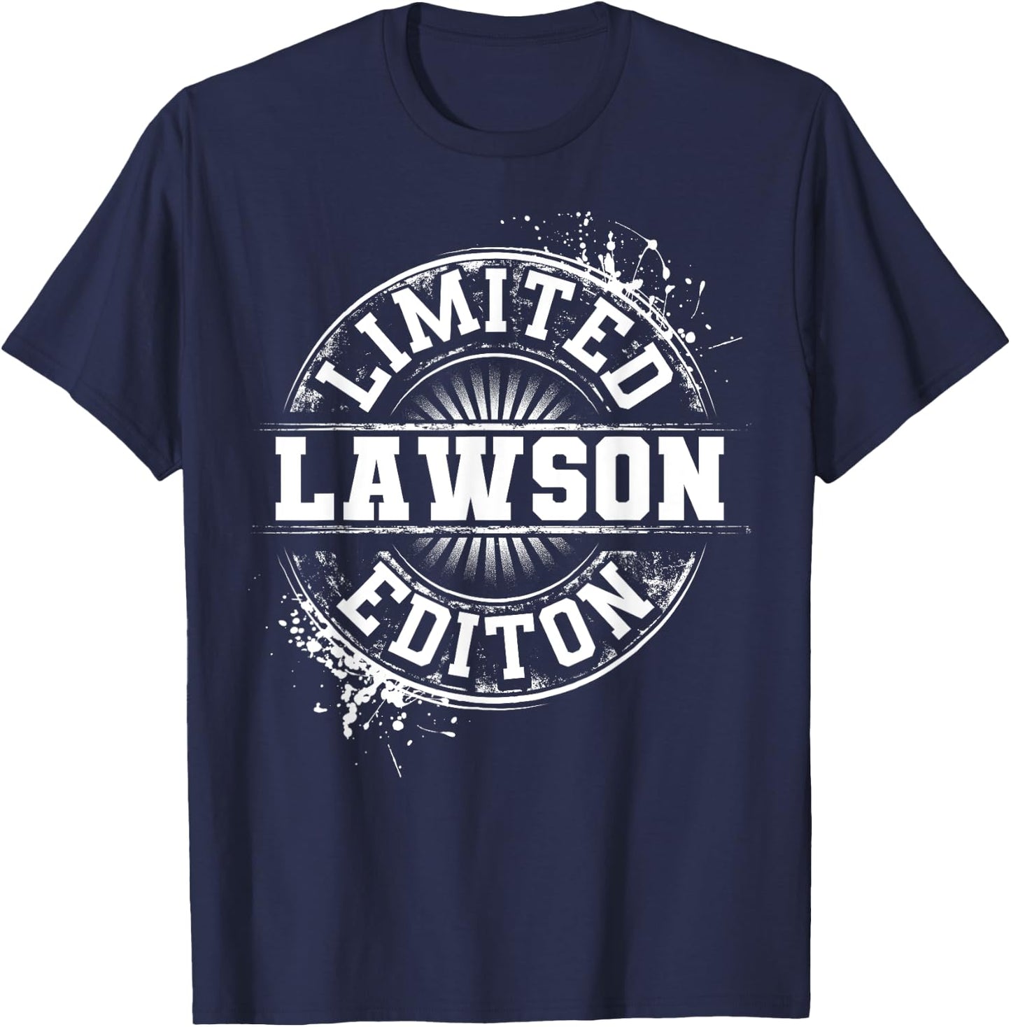 LAWSON Funny Surname Family Tree Birthday Reunion Gift T-Shirt - T-Shirt | Navy
