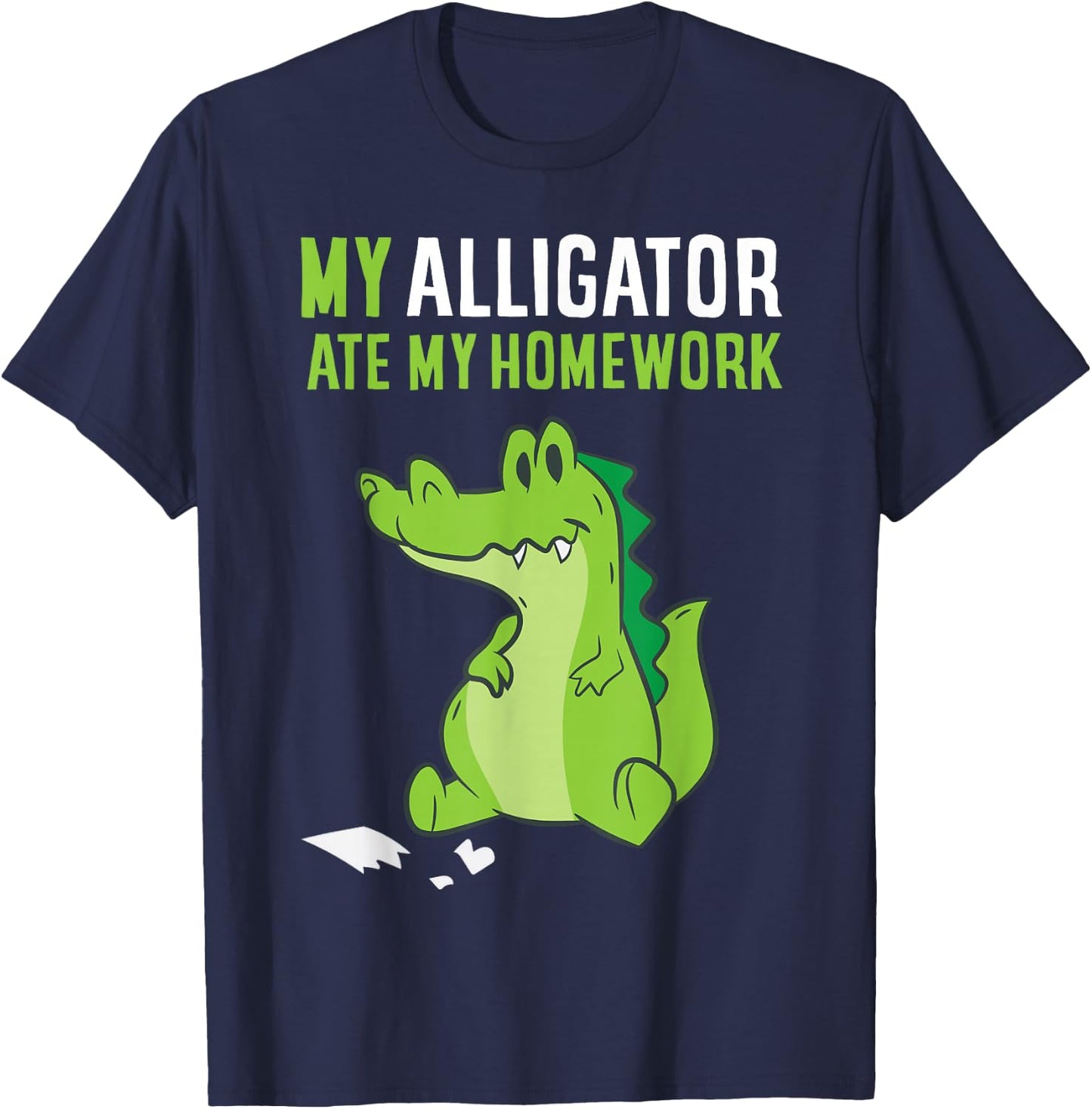 My Crocodile Ate My Homework Alligatror T-Shirt - T-Shirt | Navy
