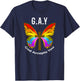 God Accepts You Gay Christian Pride Flag Rainbow Butterfly T-Shirt - T-Shirt | Navy