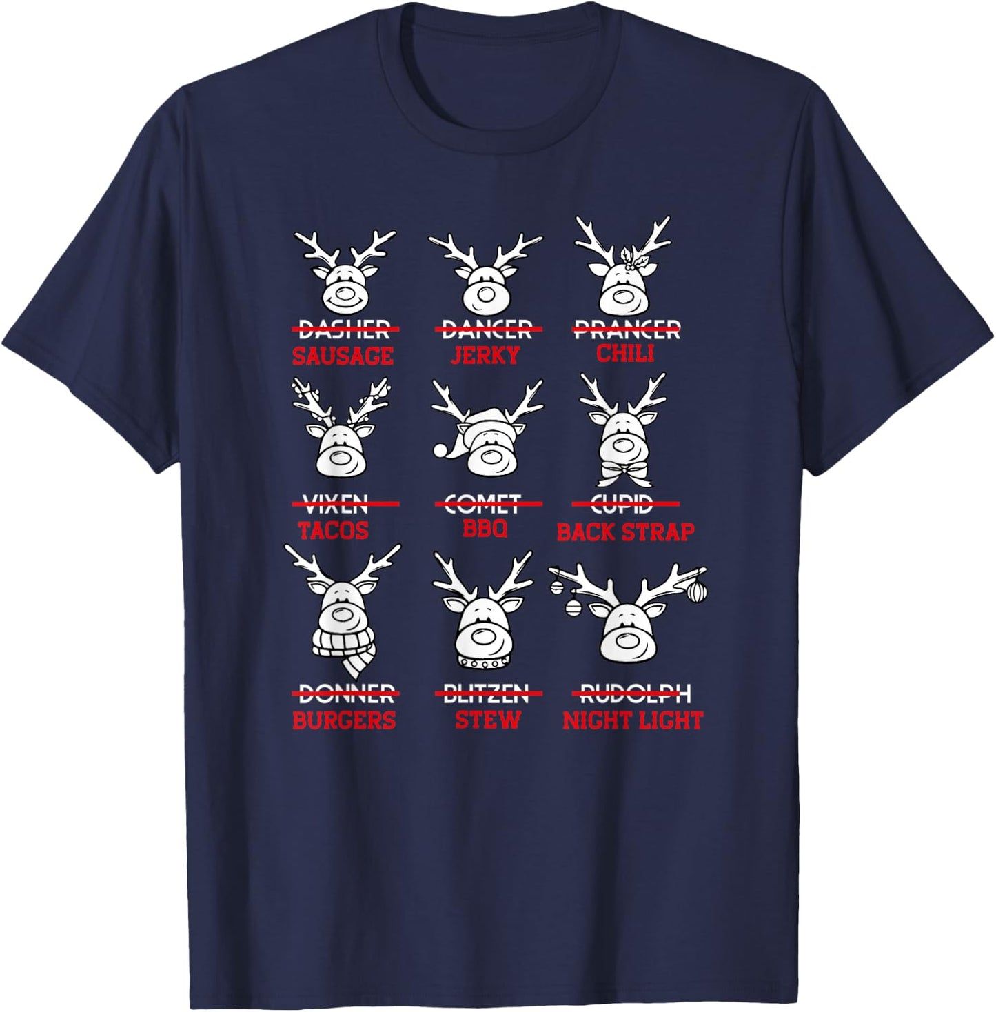 Funny Christmas Deer Bow Hunting Santa Men Women Hunter Gift T-Shirt - T-Shirt | Navy