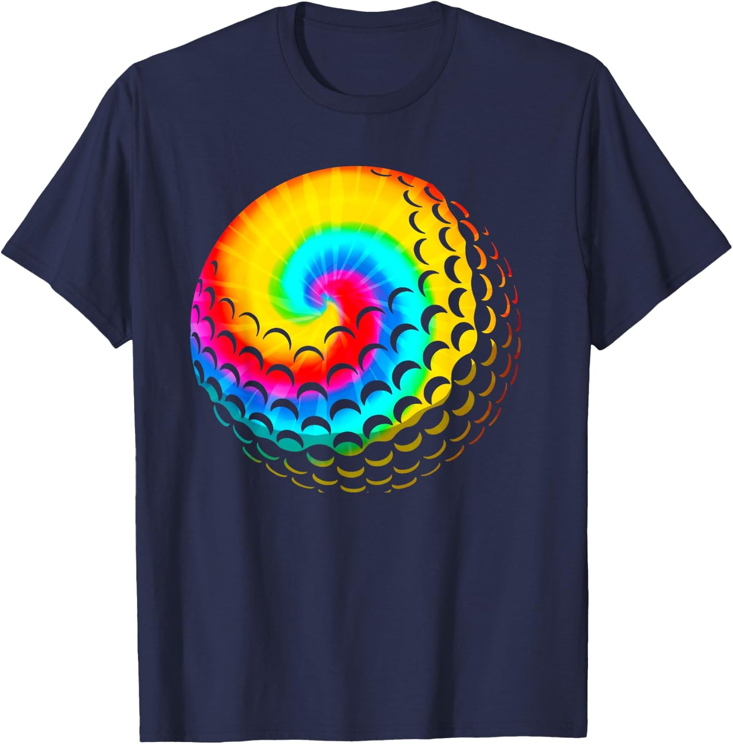 Cute Tie Dye Golf Gift Men Women Funny Rainbow Colored Ball T-Shirt - T-Shirt | Navy