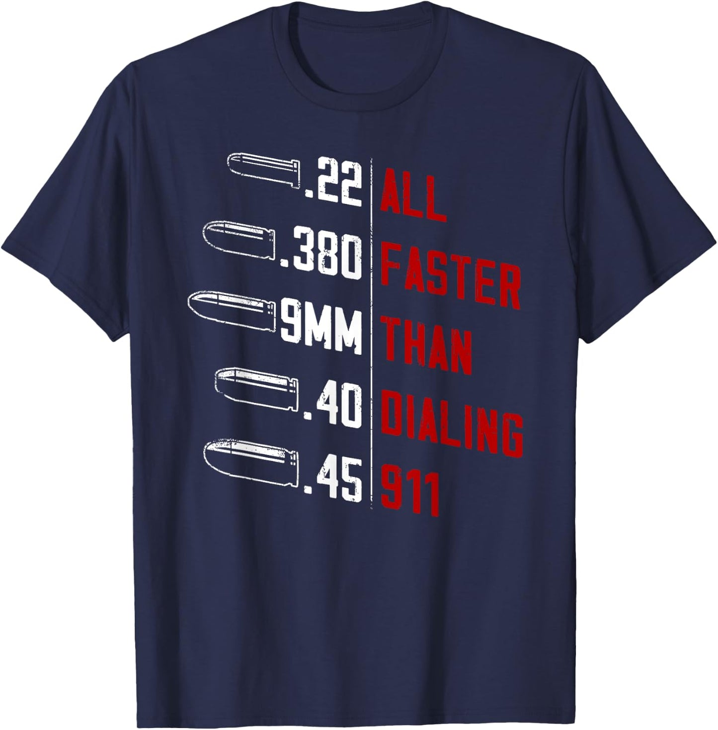 All Faster Than Dialing 911 American Flag Gun Lover Gifts Men T-Shirt - T-Shirt | Navy