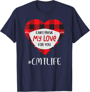Can't Mask My Love For You CMT Life Valentines Day T-Shirt - T-Shirt | Navy