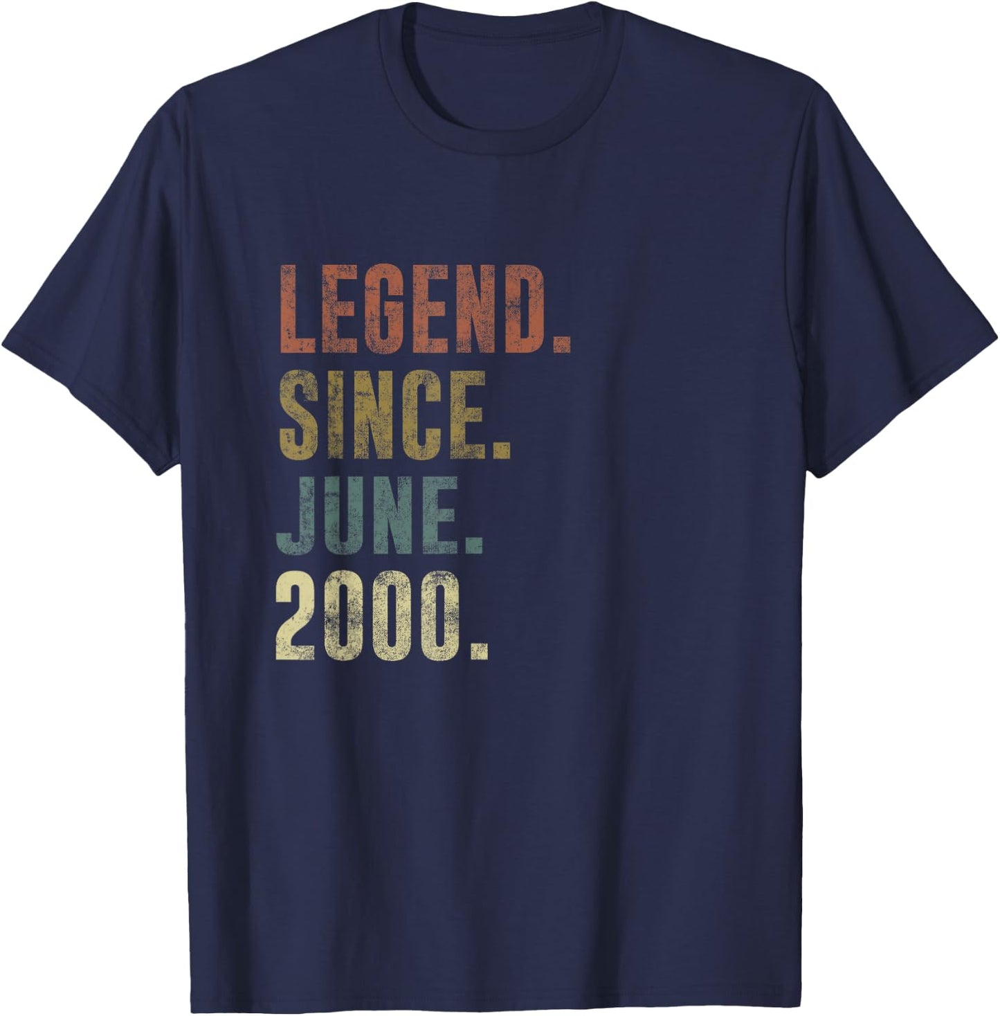25th 2000 Birthday Vintage Legend Since June 2000 T-Shirt - T-Shirt | Navy