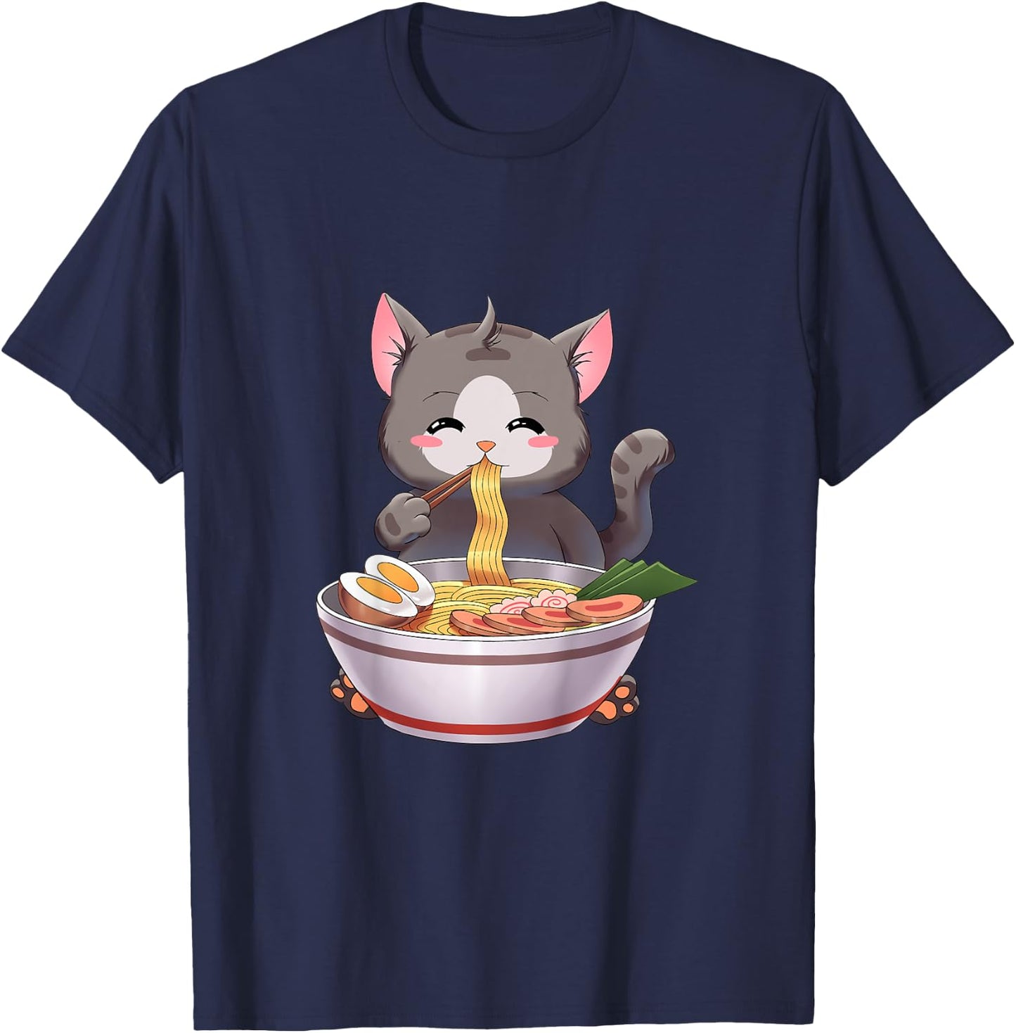 Kids Children Ramen Cat Japanese Gift Kawaii Anime for toddler T-Shirt - T-Shirt | Navy
