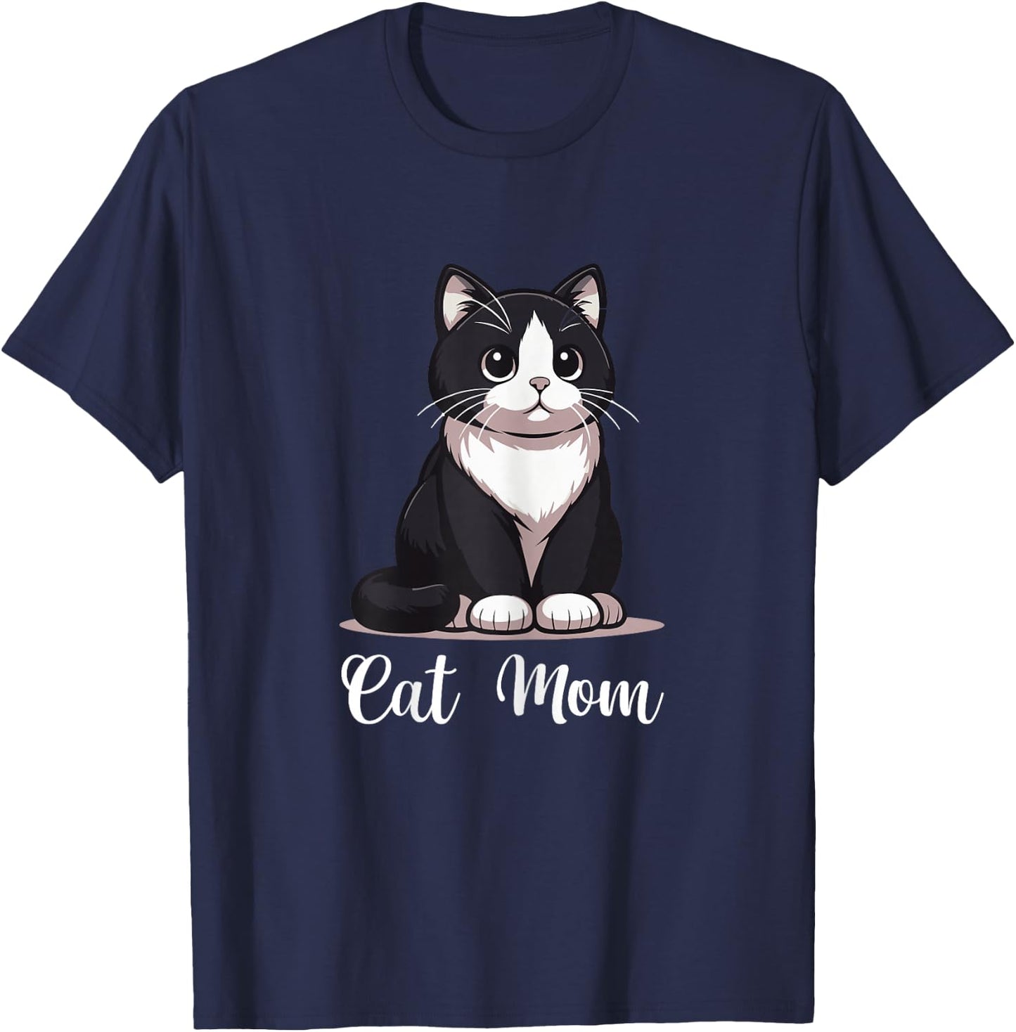 Tuxedo Cat Mom Tuxedo Cat Lover Tuxedo Cat Owner T-Shirt - T-Shirt | Navy