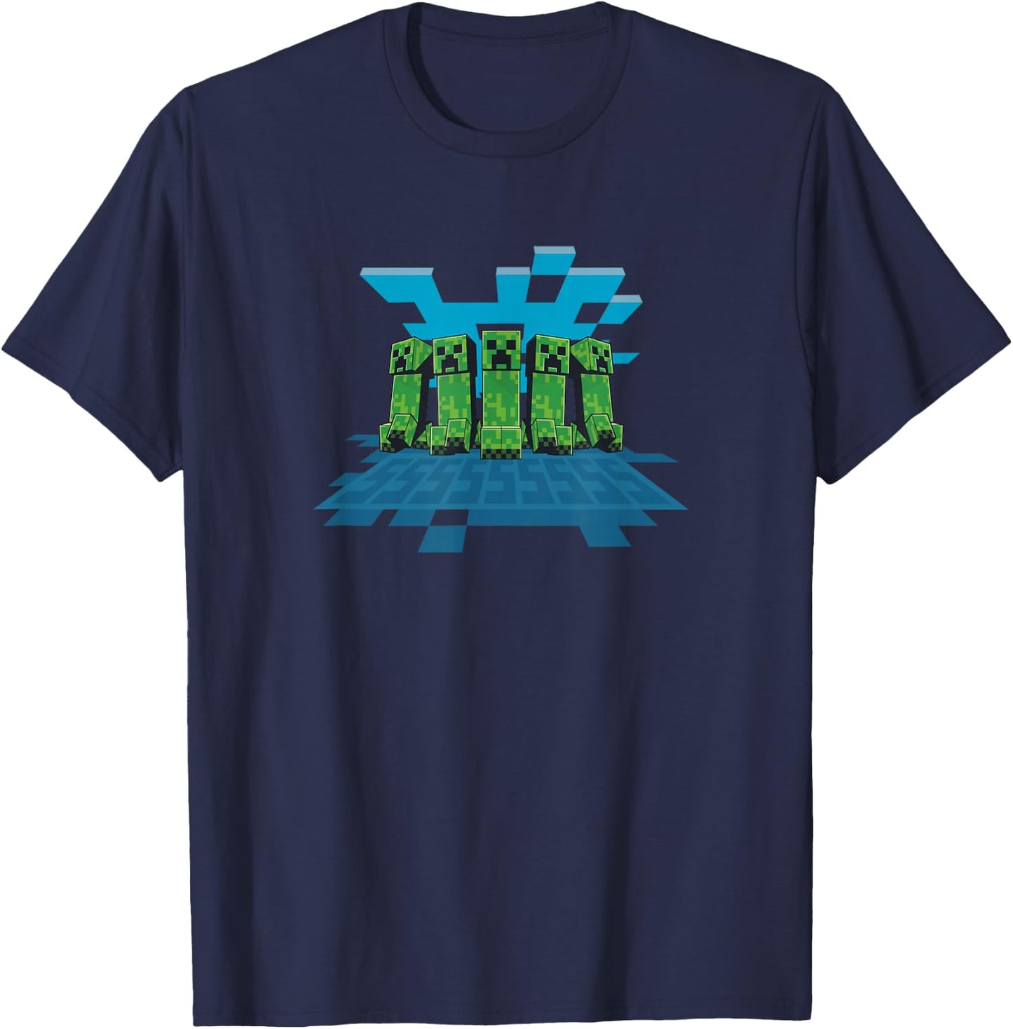 Minecraft Creeper Mob Line Up T-Shirt - T-Shirt | Navy