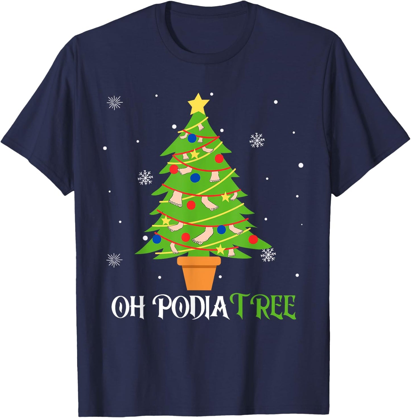 Podiatry Christmas Tree Podiatrist Foot Medical Assistant T-Shirt - T-Shirt | Navy