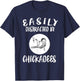 Easily Distracted By Chickadees Birds Animal T-Shirt - T-Shirt | Navy