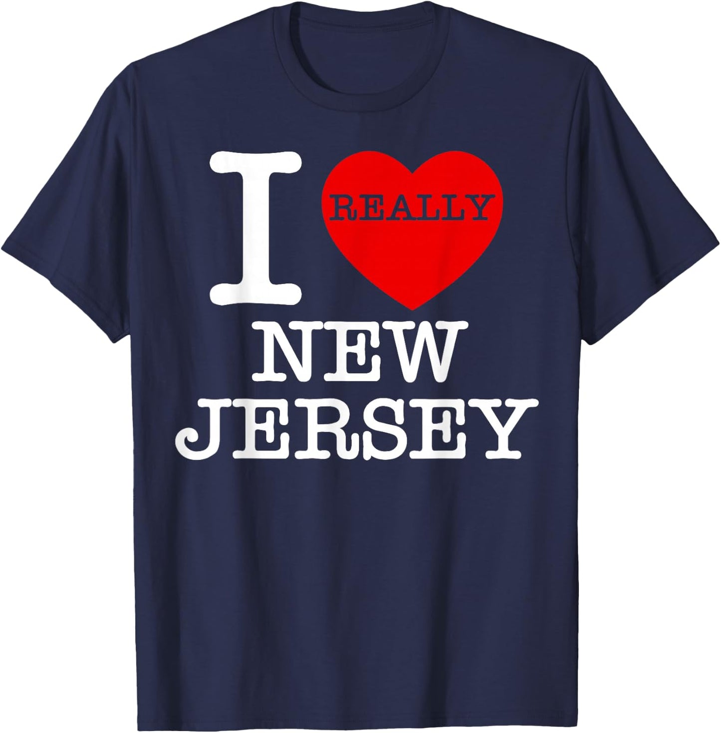 I Love NJ Heart Jersey Funny Family Travel Souvenir Gifts GF T-Shirt - T-Shirt | Navy