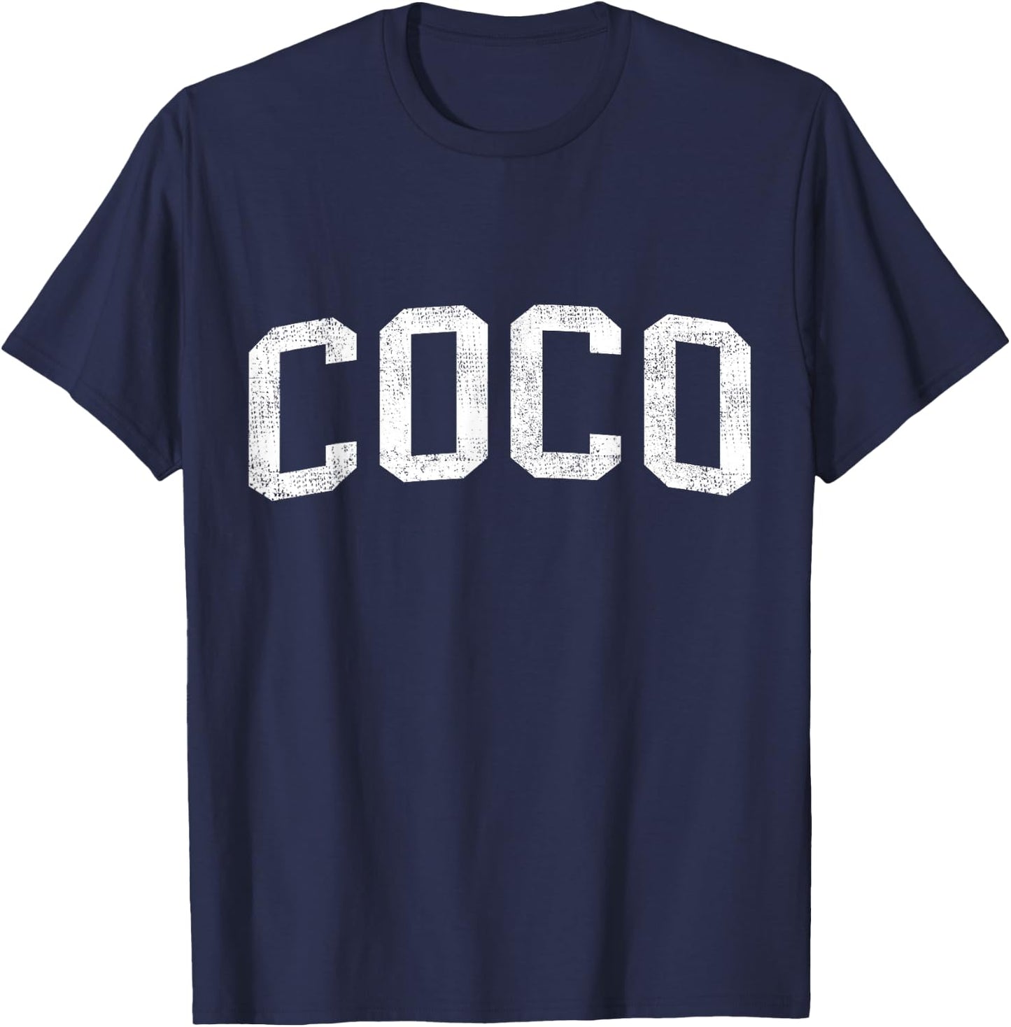 Coco Family Matching Vintage Mother's Day Coco Classic Bold Font Coco Birthday Gift T-Shirt - T-Shirt | Navy