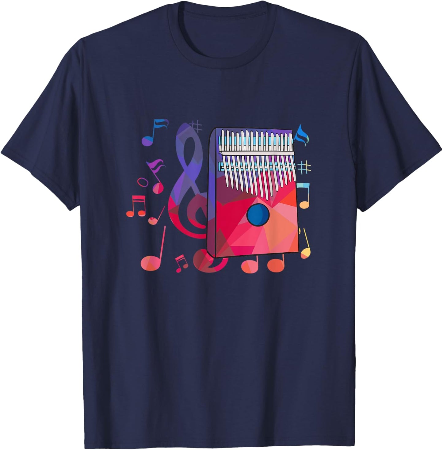 Colorful Idiophone Design for Kalimba Players T-Shirt - T-Shirt | Navy