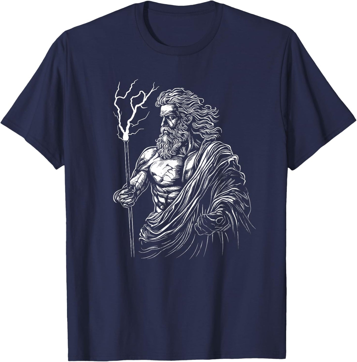 Zeus Greek Mythology Design T-Shirt - T-Shirt | Navy
