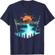 Wildlife Mountain River Outdoor Nature Full Moon Tree Forest T-Shirt - T-Shirt | Navy