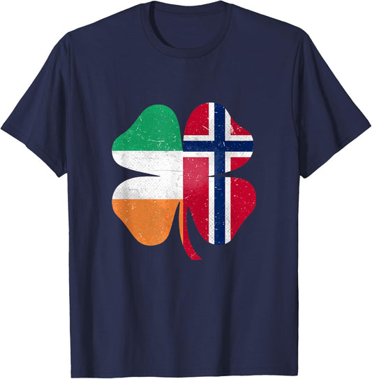 Norwegian Irish Shamrock Norway Ireland St. Patrick's Day T-Shirt - T-Shirt | Navy
