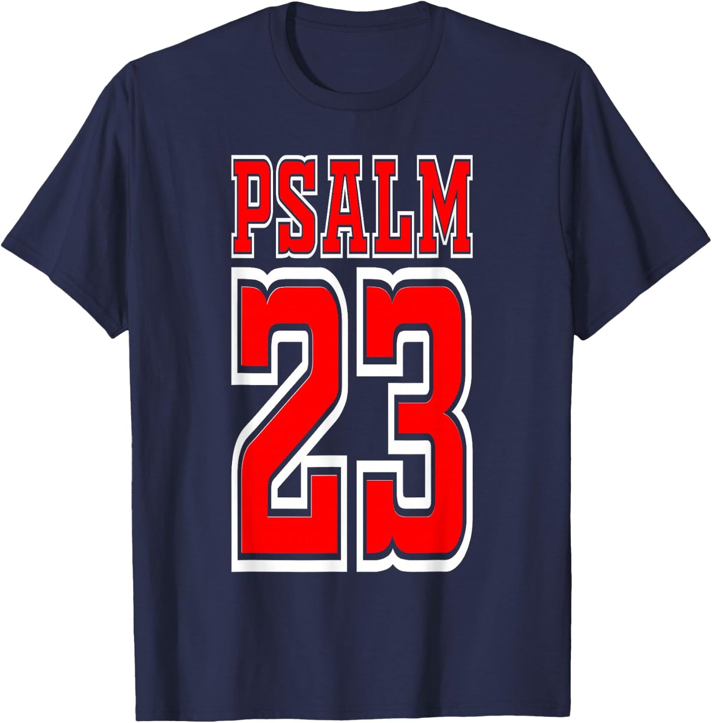 Psalm 23 Jersey Style T-Shirt - T-Shirt | Navy