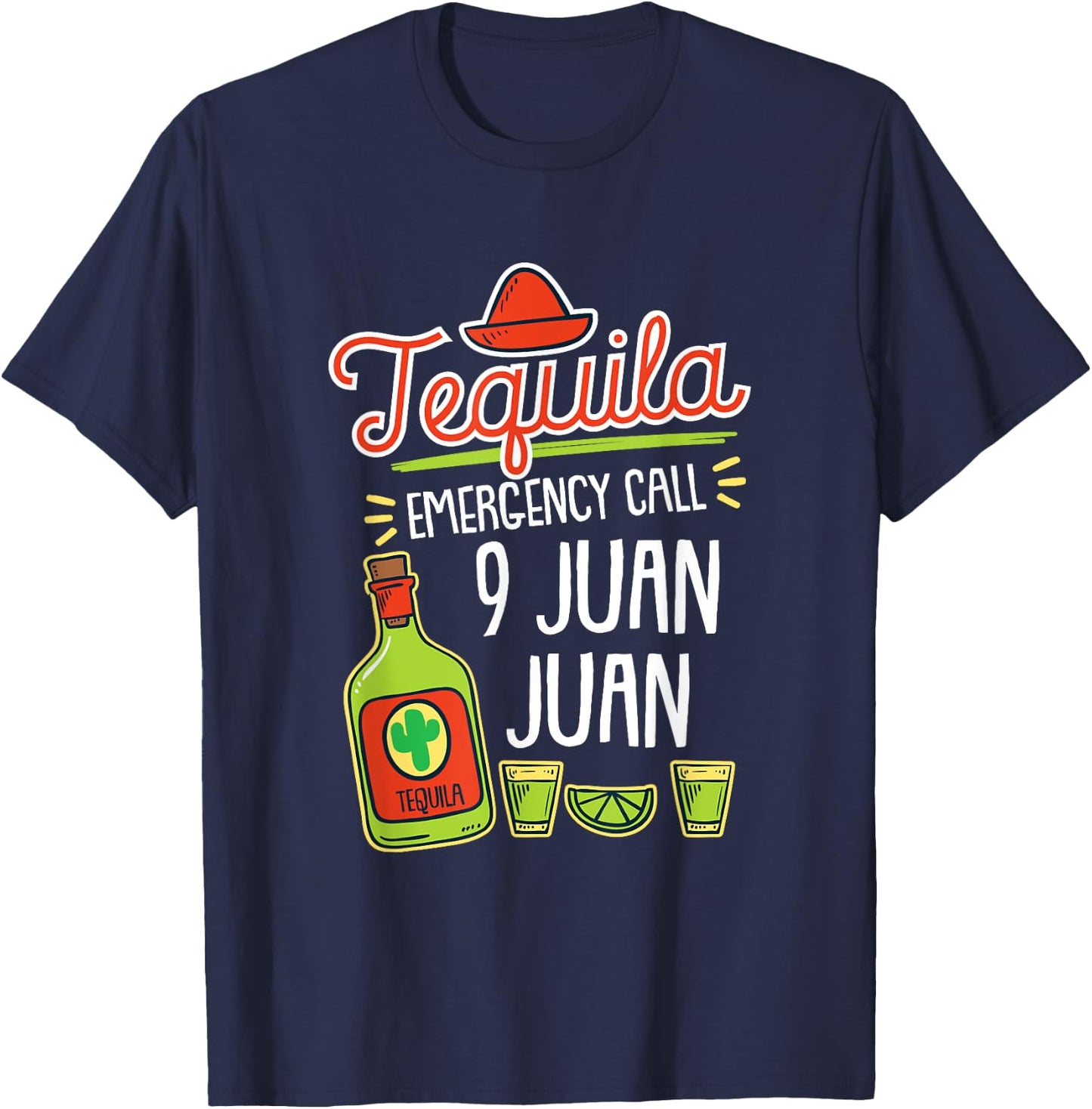 Tequila Emergency, Funny Tequila Shirt, Liquor T-Shirt - T-Shirt | Navy