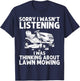 Funny Lawn Mowing Gift Men Women Lawn Mower Farm Gardening T-Shirt - T-Shirt | Navy