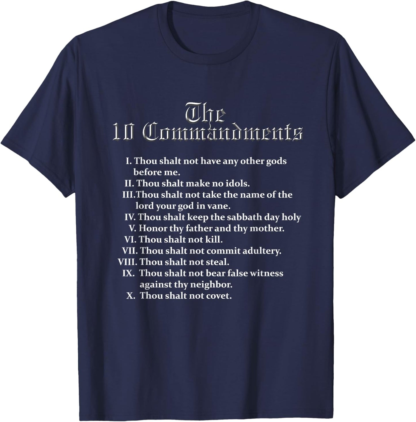 10 Commandments T-Shirt - T-Shirt | Navy