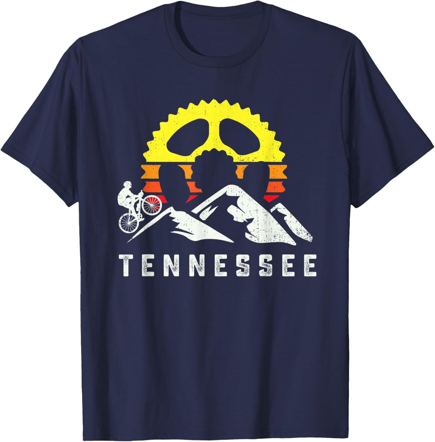 Tennessee Mountain Biking Retro Bike Rider MTB Cyclist Race T-Shirt - T-Shirt | Navy