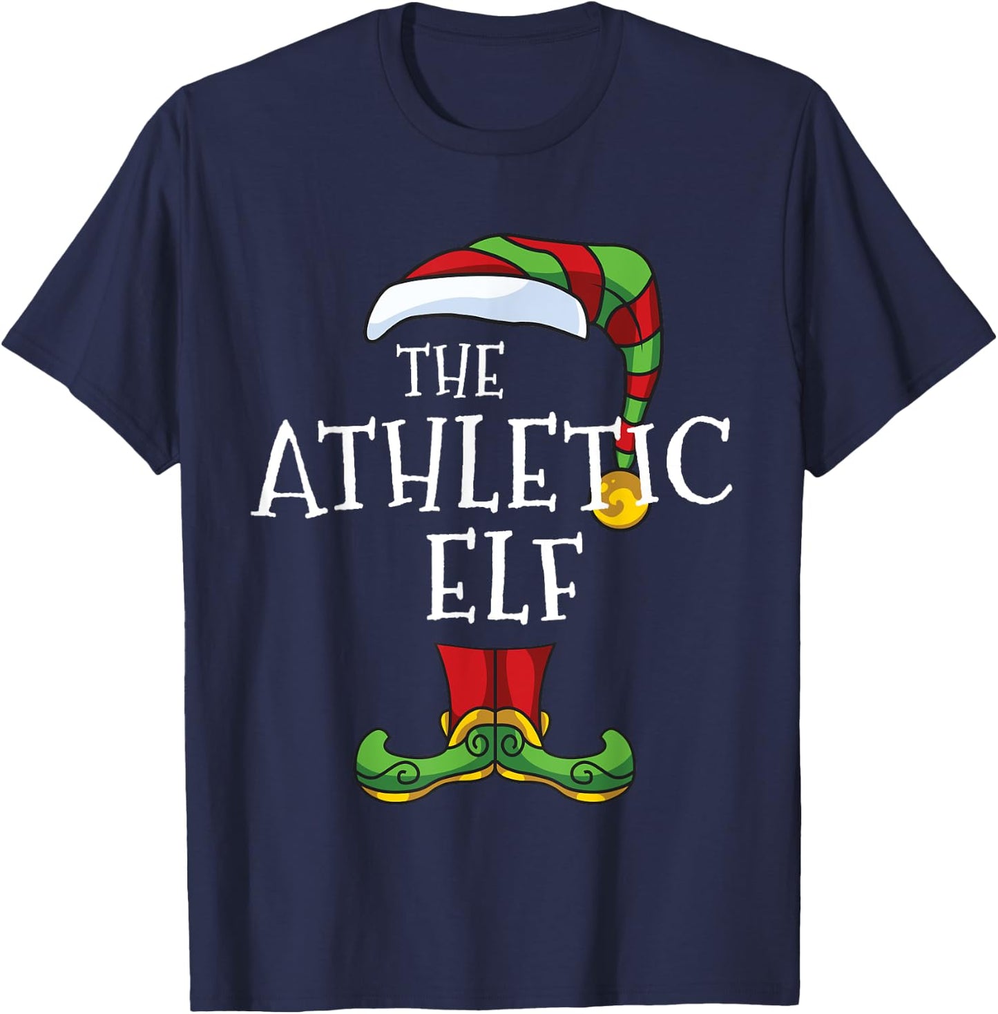 Athletic Elf Family Matching Christmas Group Funny Holiday T-Shirt - T-Shirt | Navy