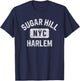 Sugar Hill Harlem NYC Gym Style Distressed White Print T-Shirt - T-Shirt | Navy