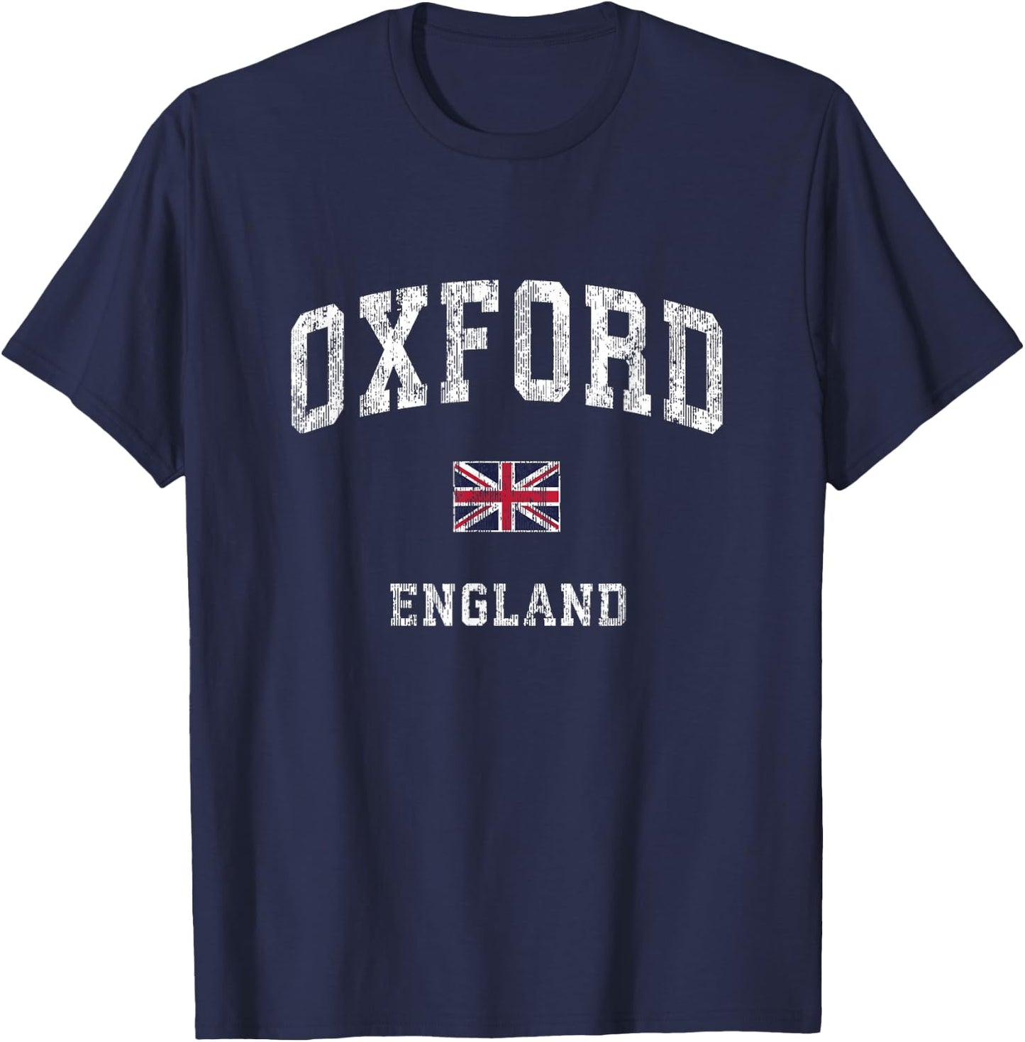Oxford England Vintage Athletic Sports Design T-Shirt - T-Shirt | Navy