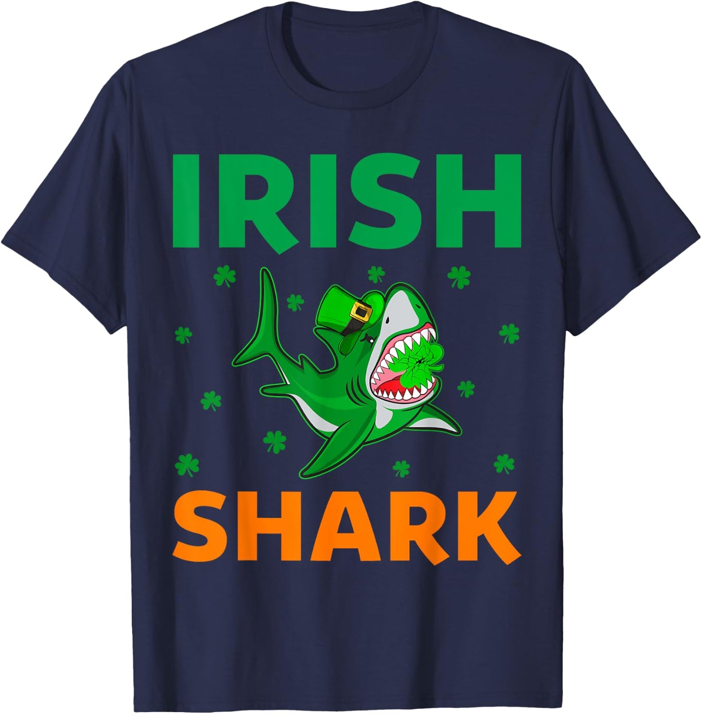 Shark Lover Leprechaun Lucky Irish Shark St. Patrick's Day T-Shirt - T-Shirt | Navy