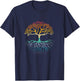 Tree of Life Retro Sun Vintage Hippy T-Shirt - T-Shirt | Navy