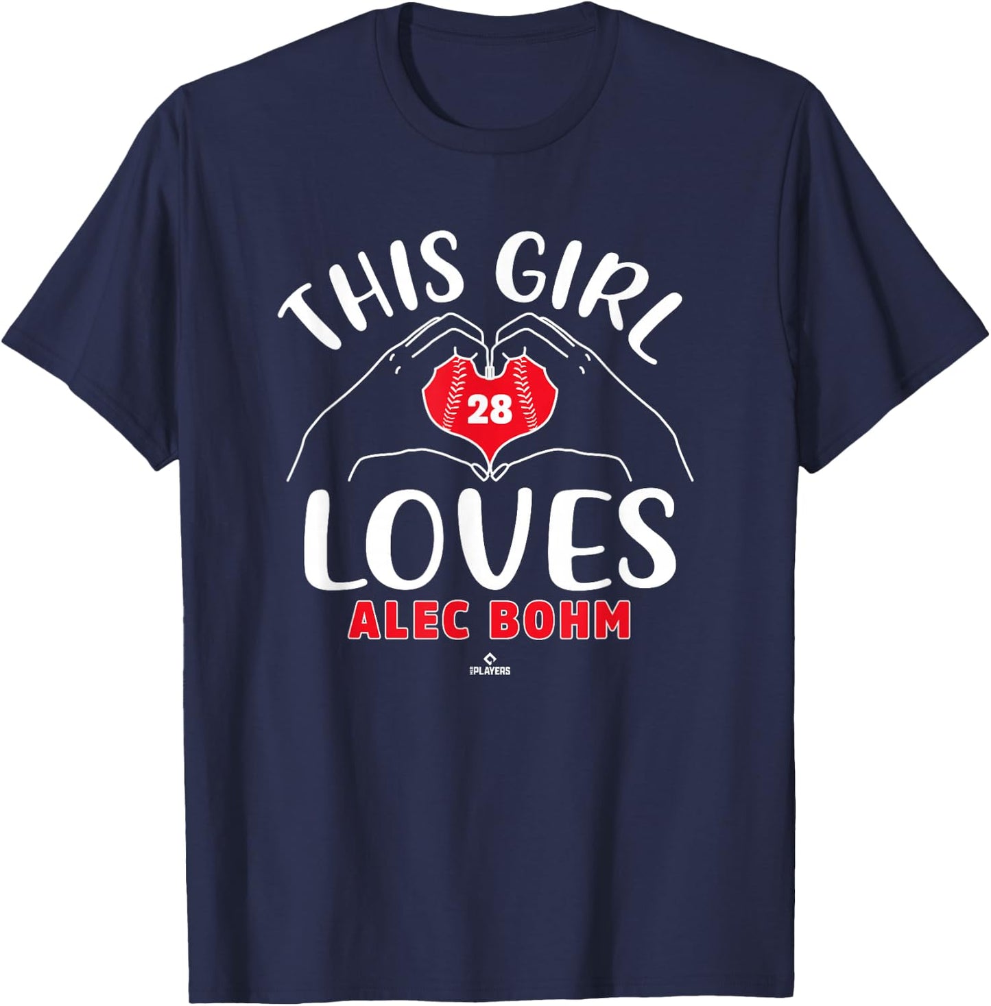 This Girl Loves Alec Bohm Philadelphia MLBPA T-Shirt - T-Shirt | Navy