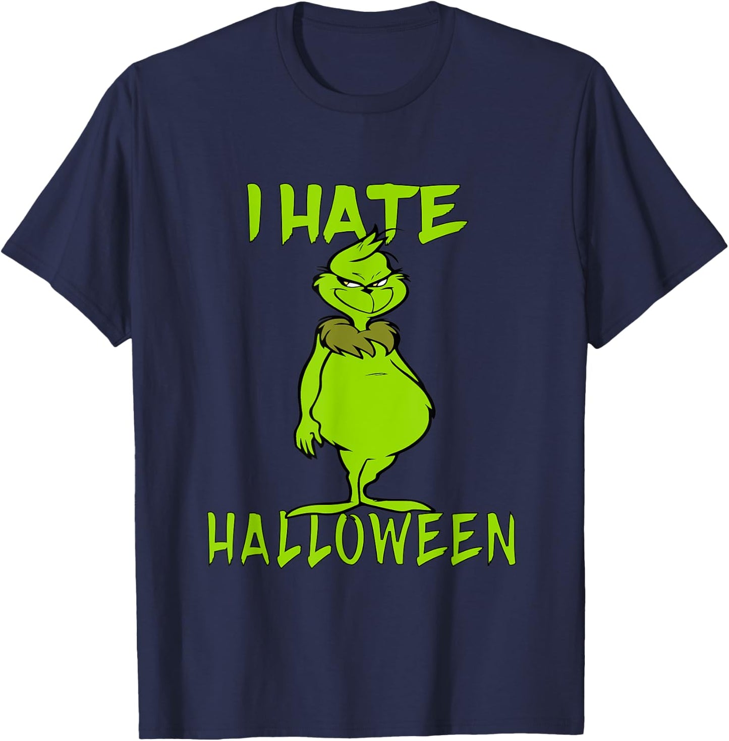 Anti Halloween I Hate Halloween, Sarcastic Saying Meme T-Shirt - T-Shirt | Navy