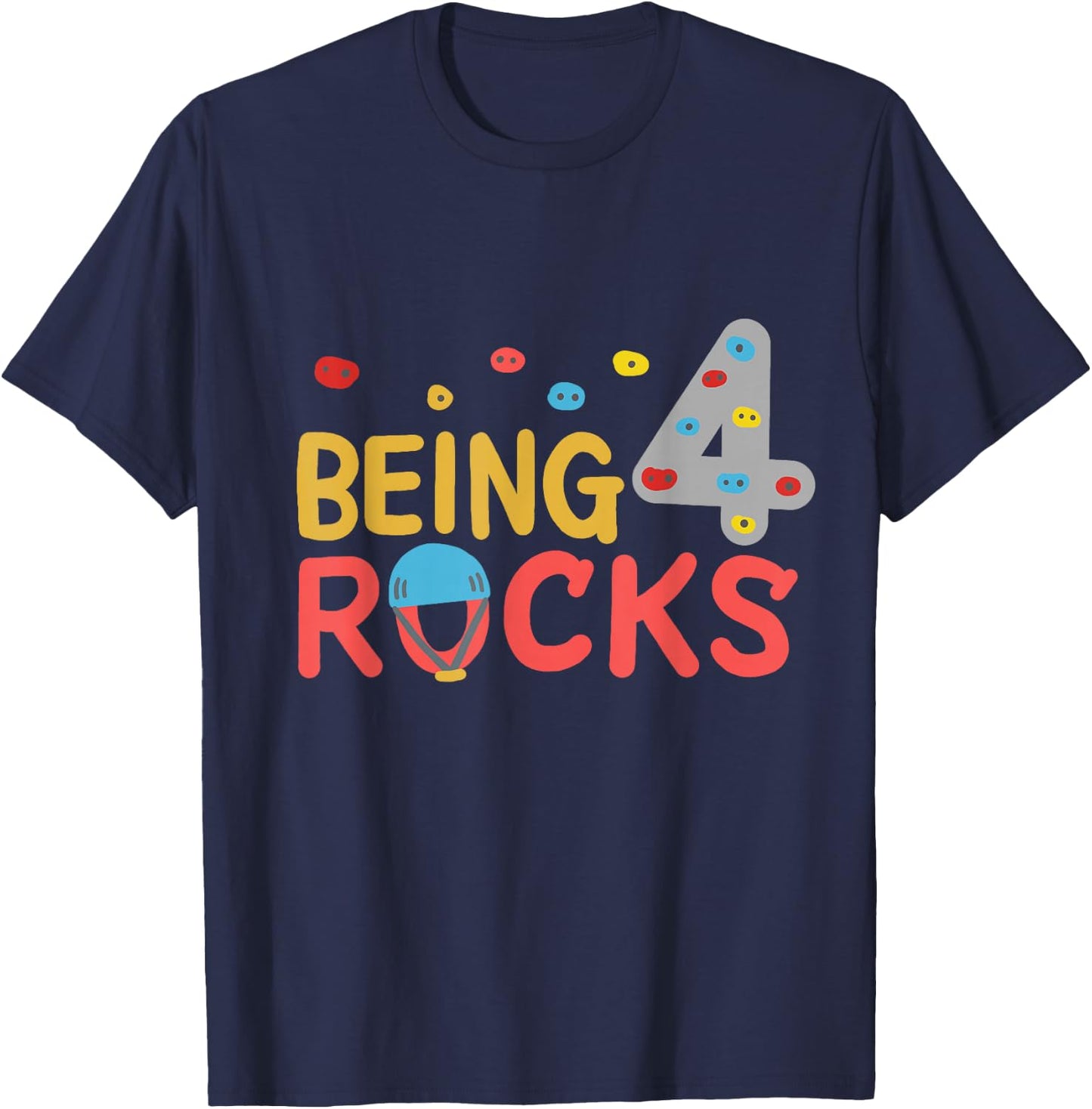 4th Birthday Climbing Gift T-Shirt - T-Shirt | Navy