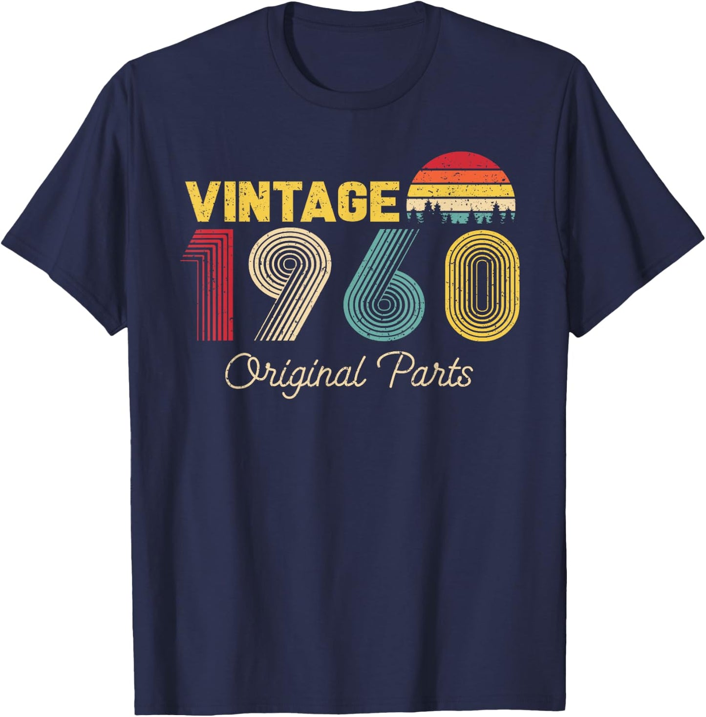 Vintage Original Parts 1960 Cool Men and Women 65th Bday T-Shirt - T-Shirt | Navy