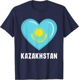 Kazakhstan flag jersey, Kazakhstani T-Shirt - T-Shirt | Navy