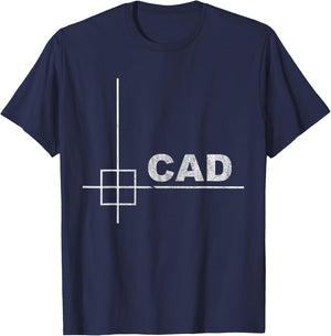 CAD Design - Minimalist Technical Look T-Shirt - T-Shirt | Navy