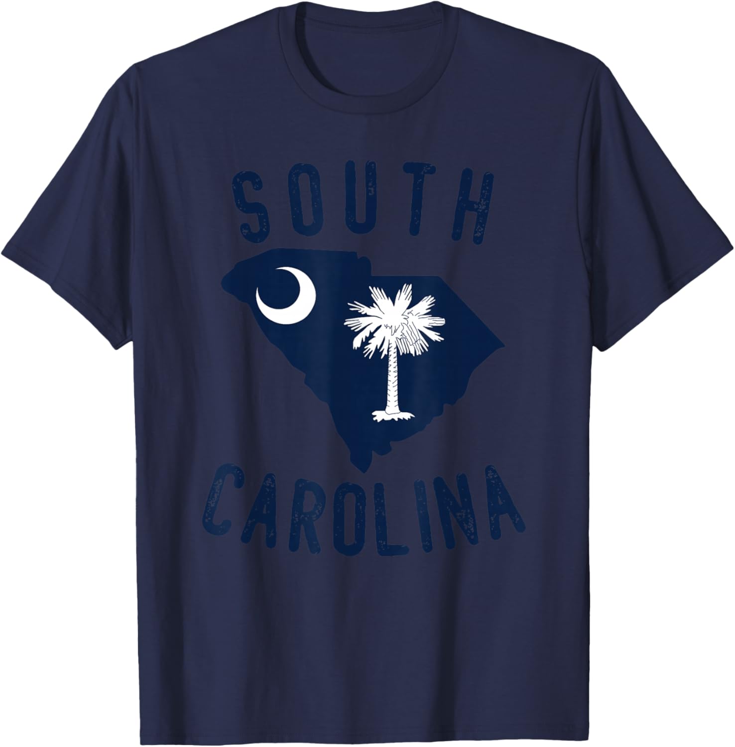 South Carolina State Flag Palmetto Tree Crescent Moon SC T-Shirt - T-Shirt | Navy