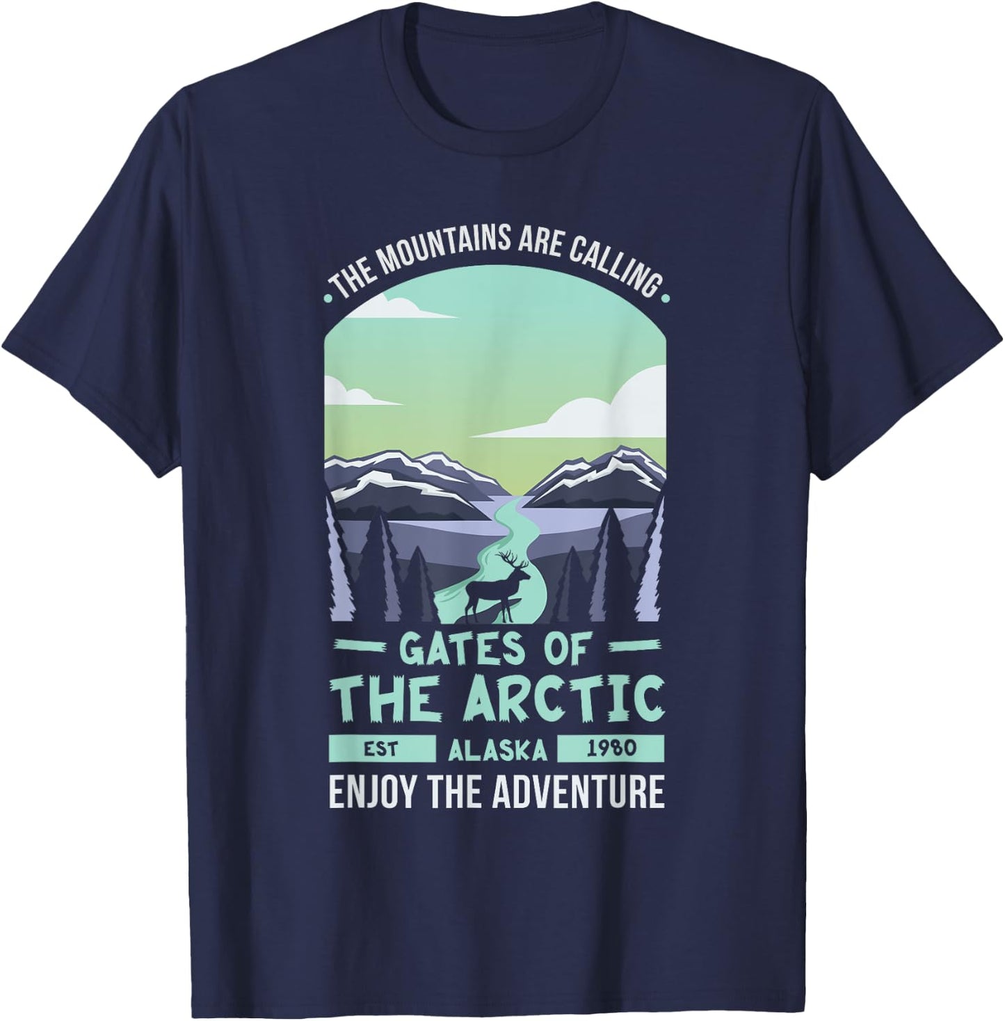 Gates of the Arctic National Park US Alaska T-Shirt - T-Shirt | Navy