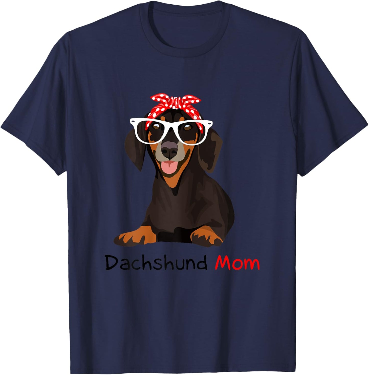 Dachshund Mom Bandana Dachshund Dog T-Shirt - T-Shirt | Navy