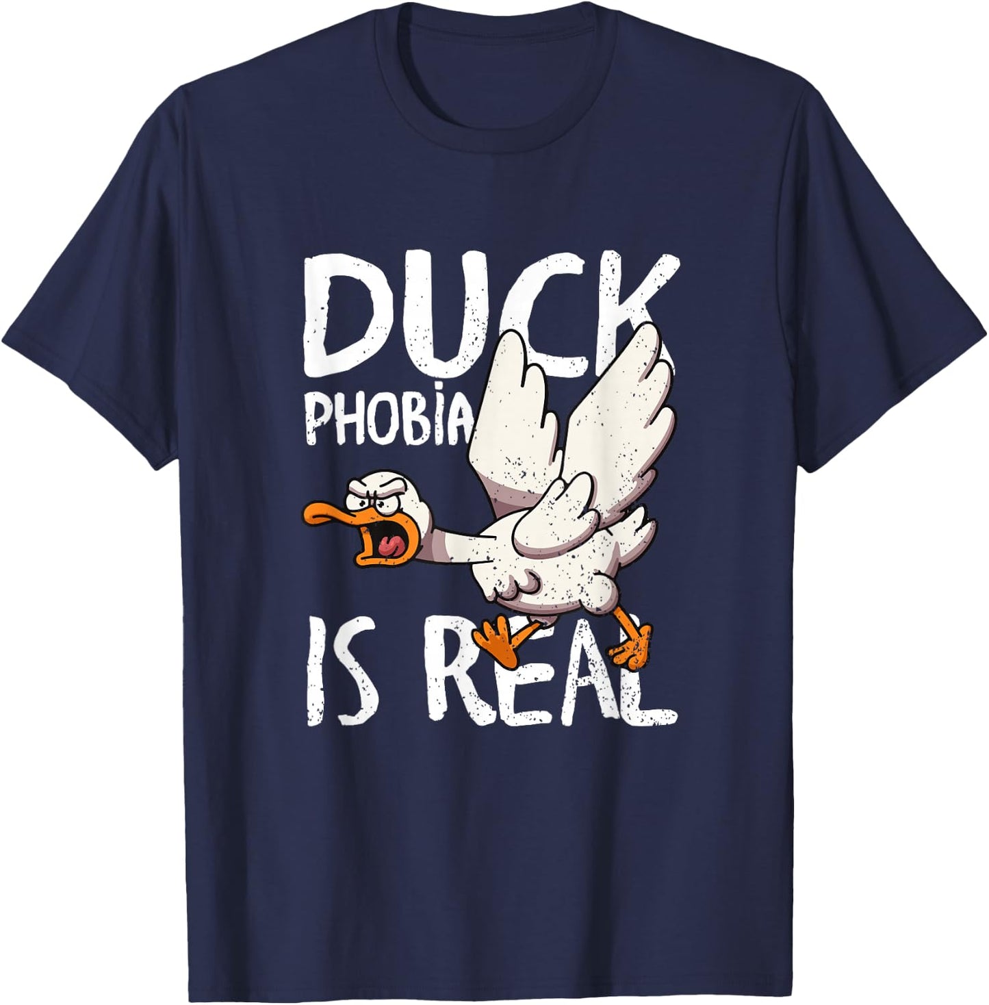 Duck Phobia Is Real fear of duckling duck poultry ducks T-Shirt - T-Shirt | Navy