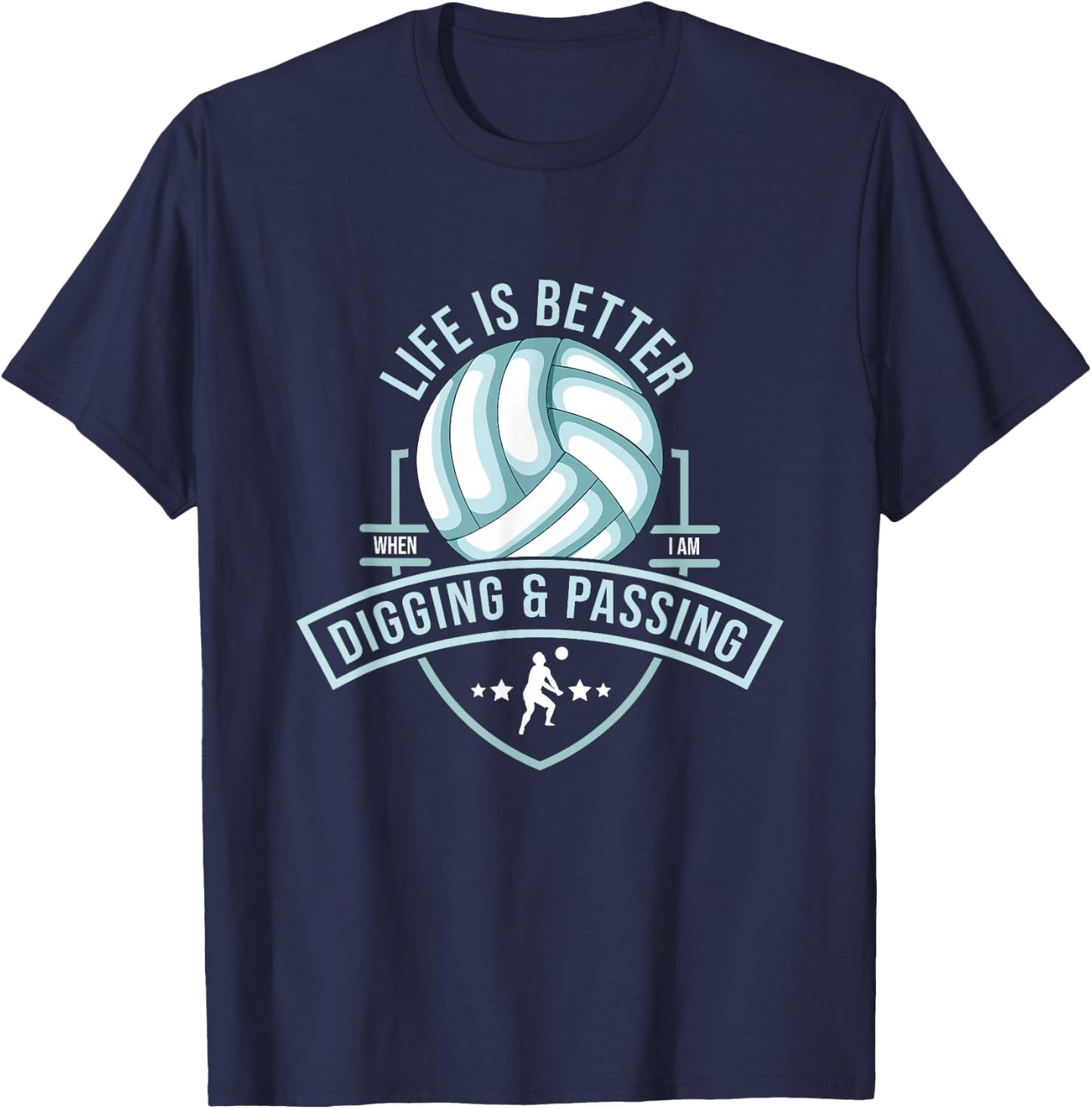 Libero Volleyball Training Design Defense Position T-Shirt - T-Shirt | Navy