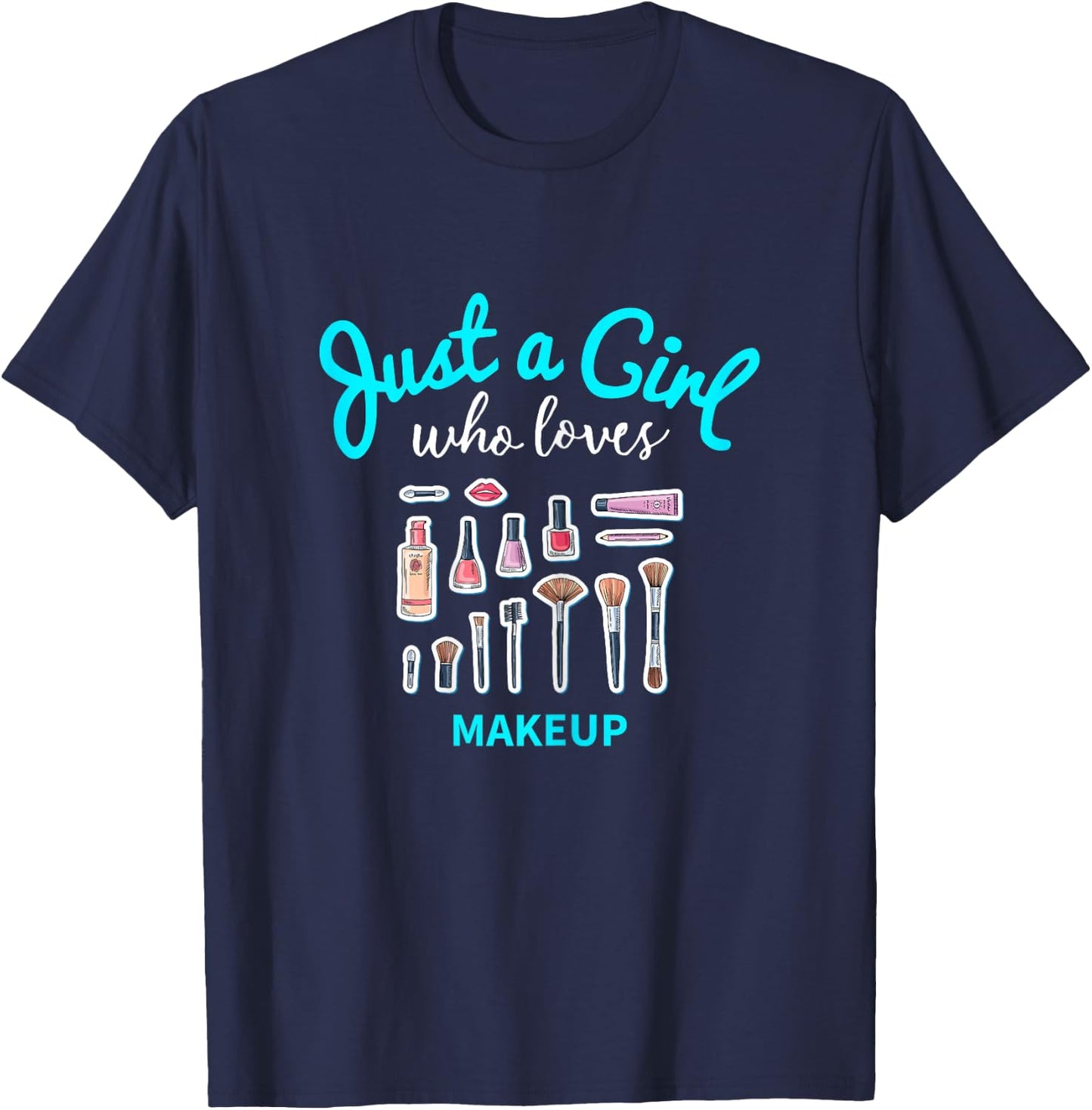 Girls Makeup Shirt | Kids Makeup T-Shirt - T-Shirt | Navy