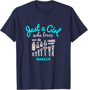 Girls Makeup Shirt | Kids Makeup T-Shirt - T-Shirt | Navy