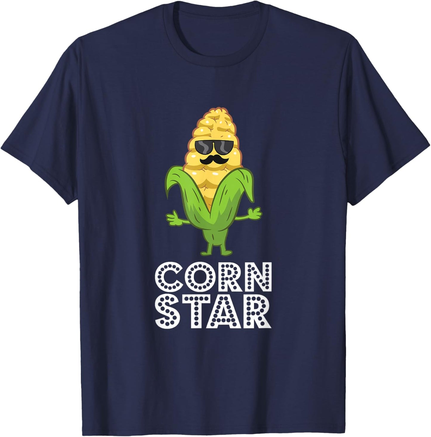 Funny Corn Star With Sunglasses Gift Corn Farmer T-Shirt - T-Shirt | Navy