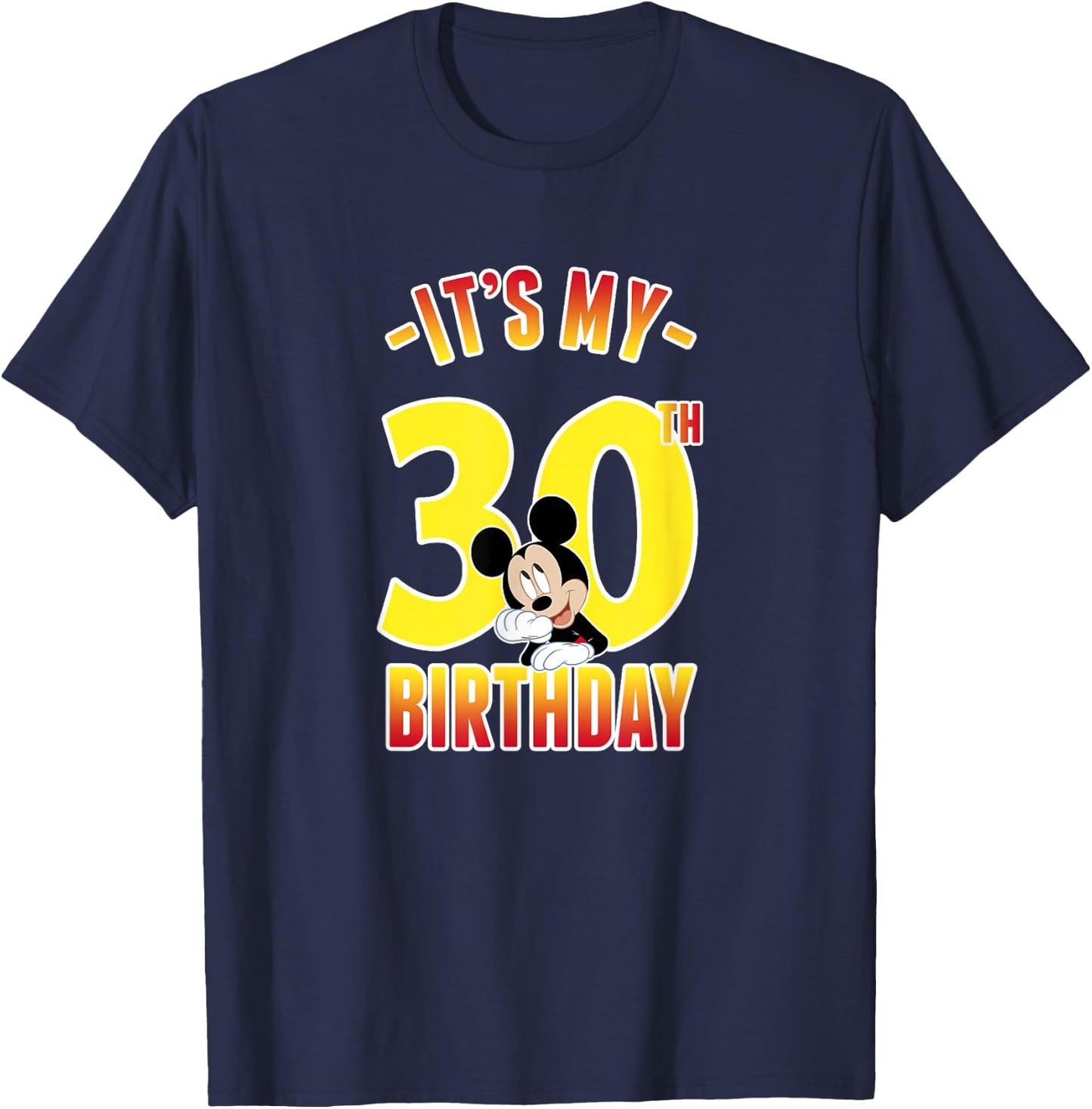 Disney Mickey Mouse It's My 30th Birthday Gradient Portrait T-Shirt - T-Shirt | Navy