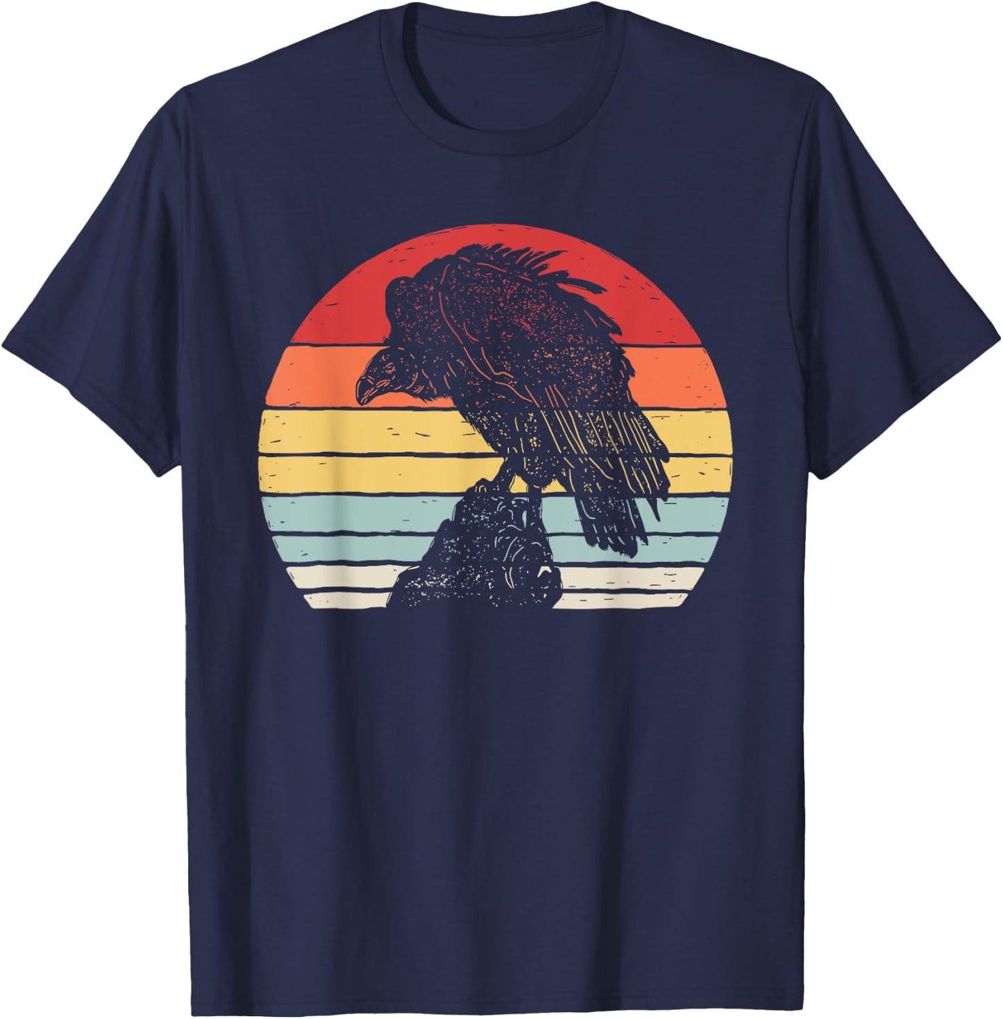 Vintage Retro Vulture Bird T-Shirt - T-Shirt | Navy