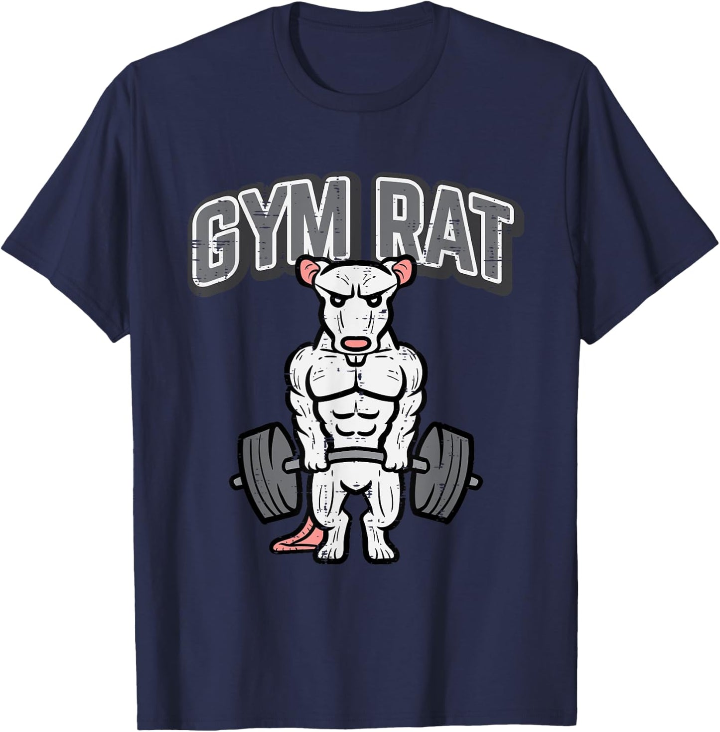 Gym Deadlift Funny Workout Rat Fitness Training Men Women T-Shirt - T-Shirt | Navy